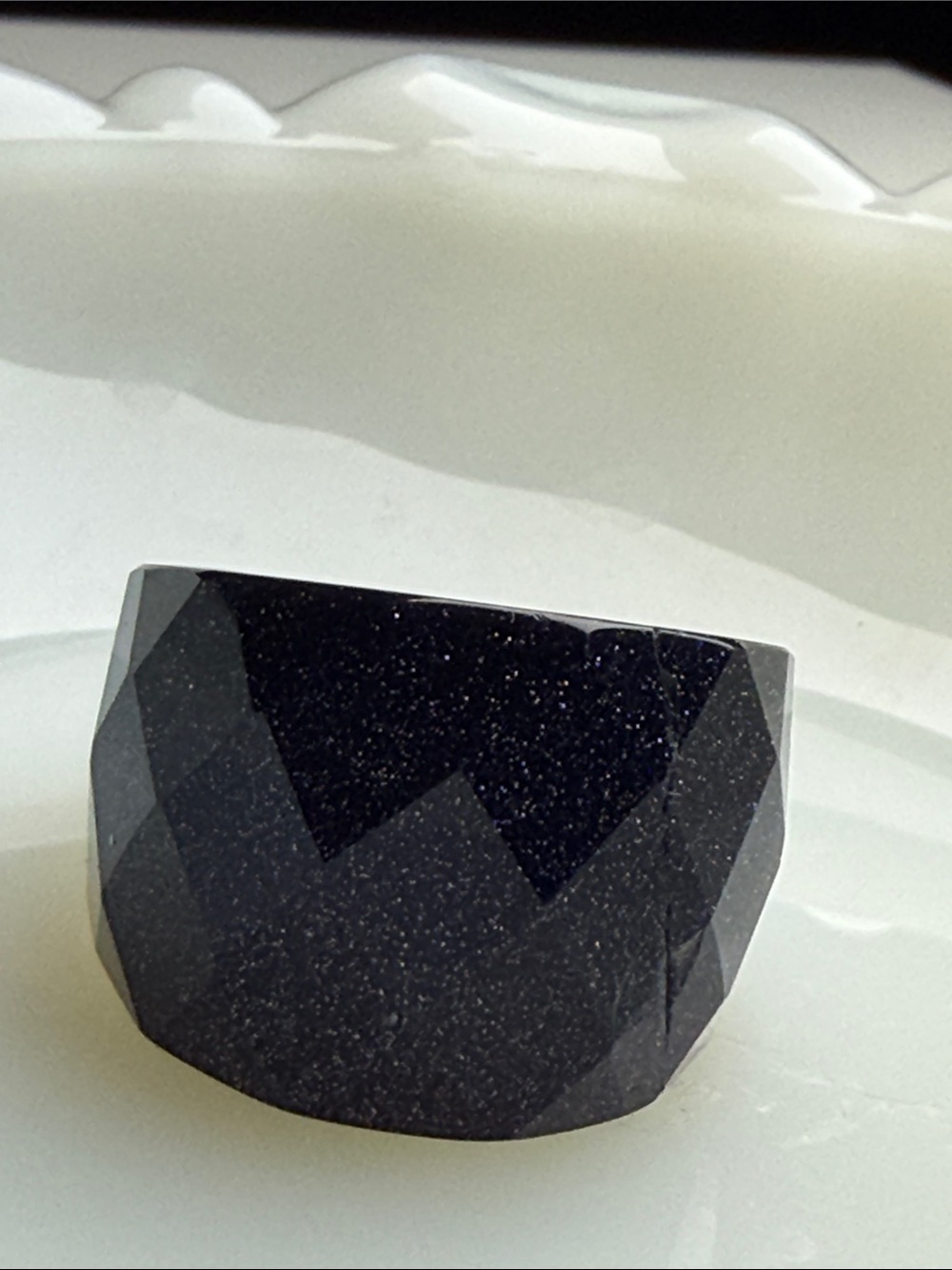 Faceted Sparkle Statement Ring in Dark Blue midnight star glitter vibe